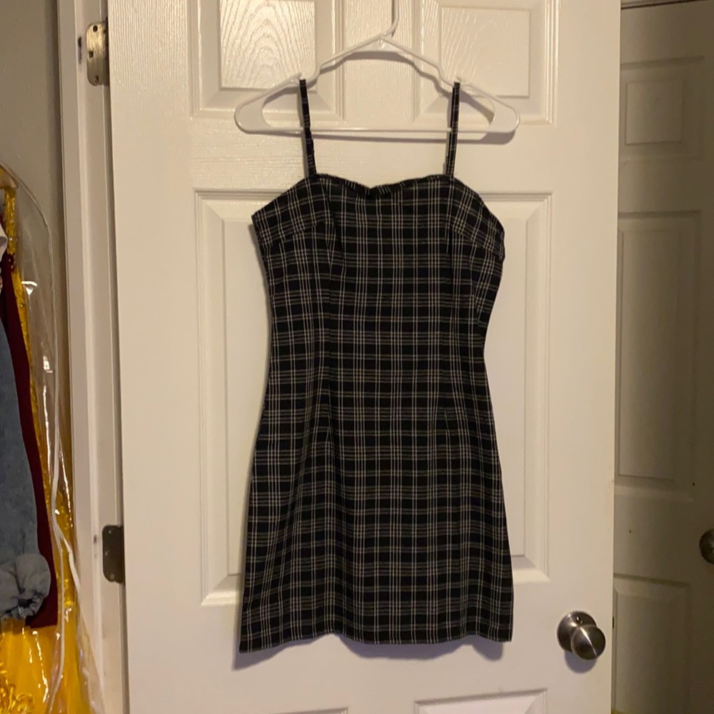 plaid strip dress